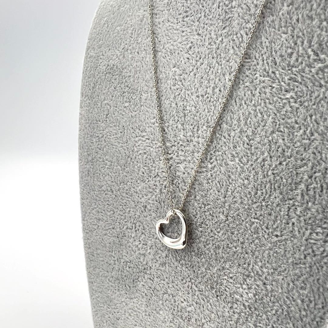 【美品】TIFFANYティファニー ネックレス オープンハート 16ミリサイズ