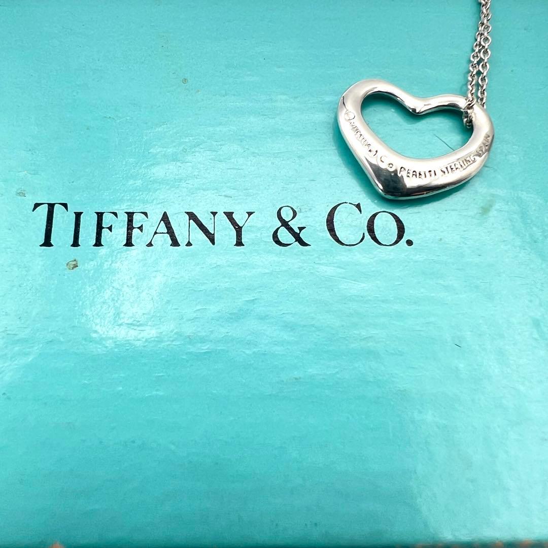 【美品】TIFFANYティファニー ネックレス オープンハート 16ミリサイズ