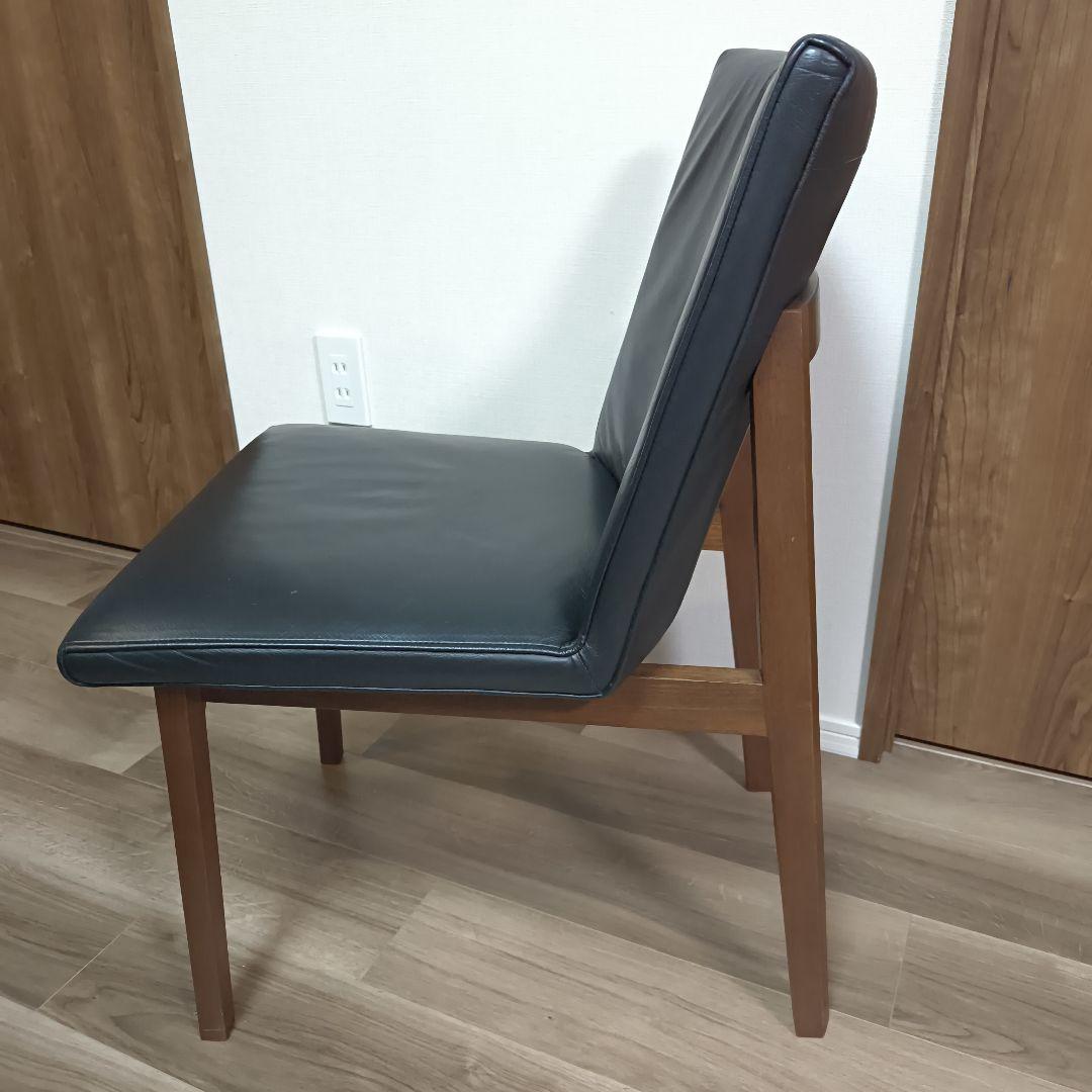 【ACTUSで購入】RELATEブラックレザーチェア　ウォルナット　2脚有り