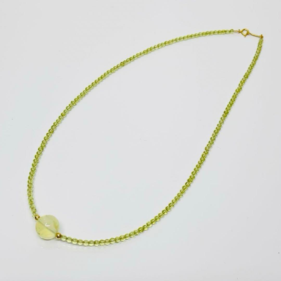 ナ*ん様 天然石ペリドットK18ネックレスB
