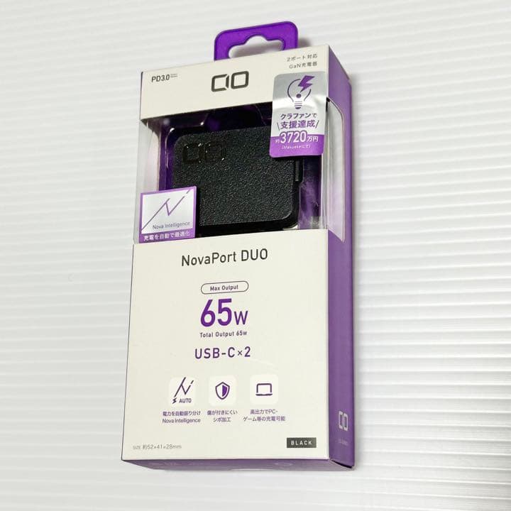 未使用品！ CIO NOVAPORT DUO 65W USB-C ブラック 黒