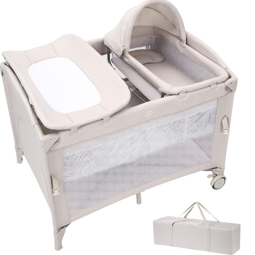 thinkmax多機能ベビーベッド ベージュ
