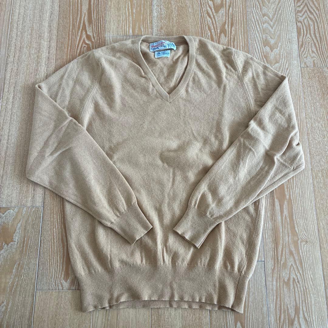 Ballantyne 100%カシミヤ Vネックセーター ベージュ