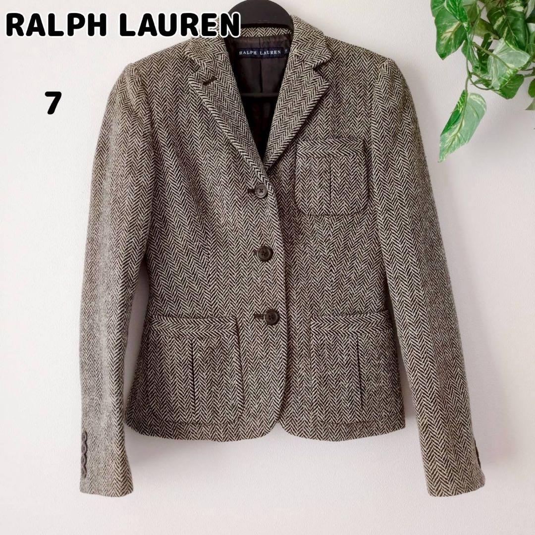 ◾︎美品◾︎ ラルフローレン テーラードジャケット ヘリンボーン ツイード ブラウン