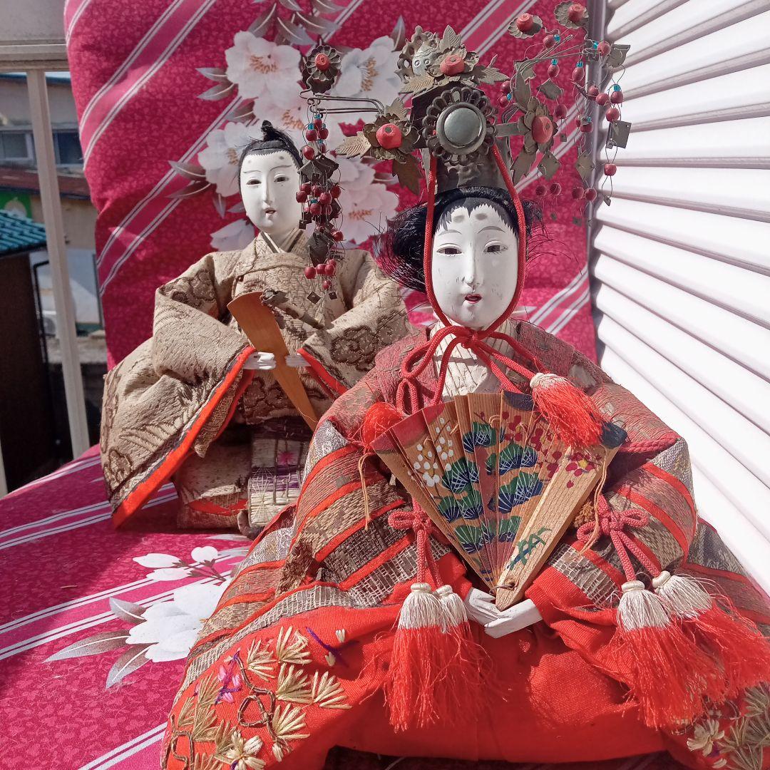 アンティーク １００年　古今雛 明治〜大正期　親王飾り時代大型お雛様