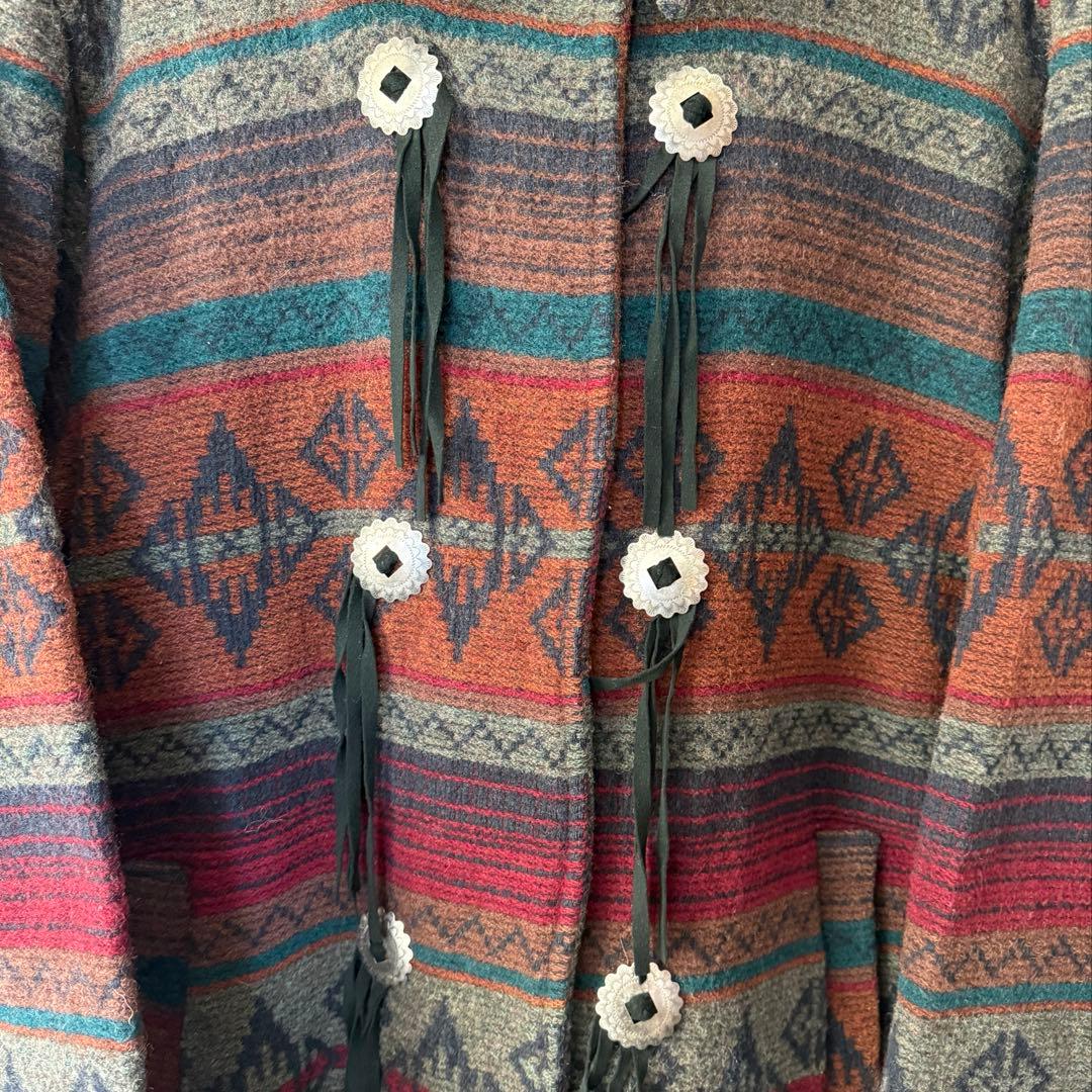 80s WOOLRICH ネイティブ柄ウールコート 民族系 usa製 Lサイズ