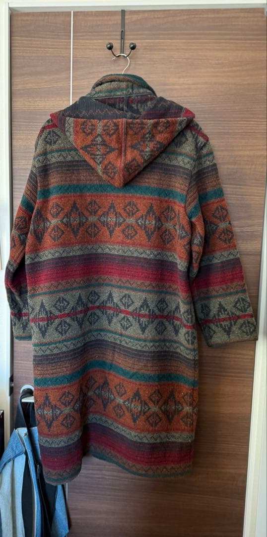 80s WOOLRICH ネイティブ柄ウールコート 民族系 usa製 Lサイズ