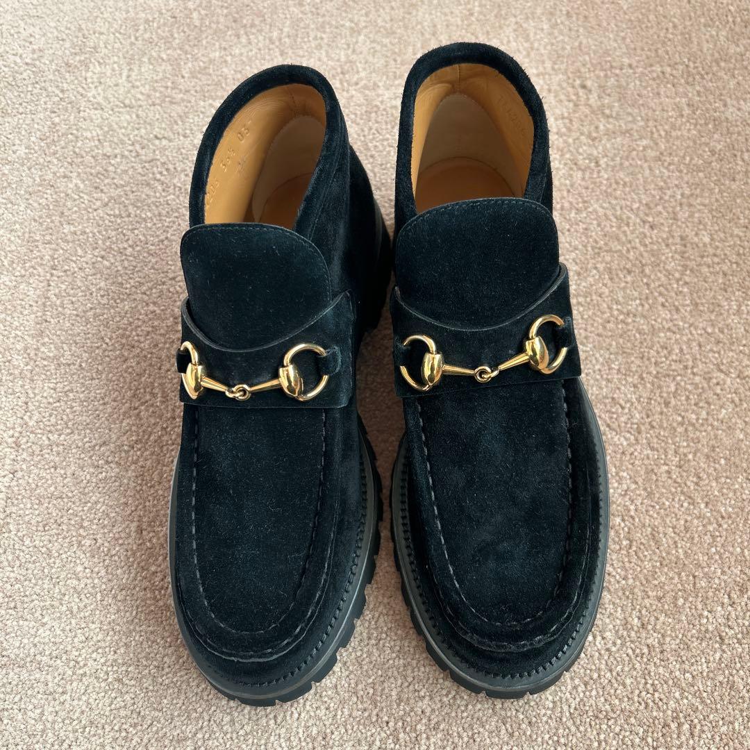 GUCCI ブラックスエード ローファー 36.5