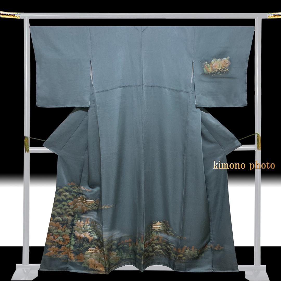 【新品、未使用】正絹【極上逸品】トールサイズ【金彩手描き友禅染】訪問着フルセット