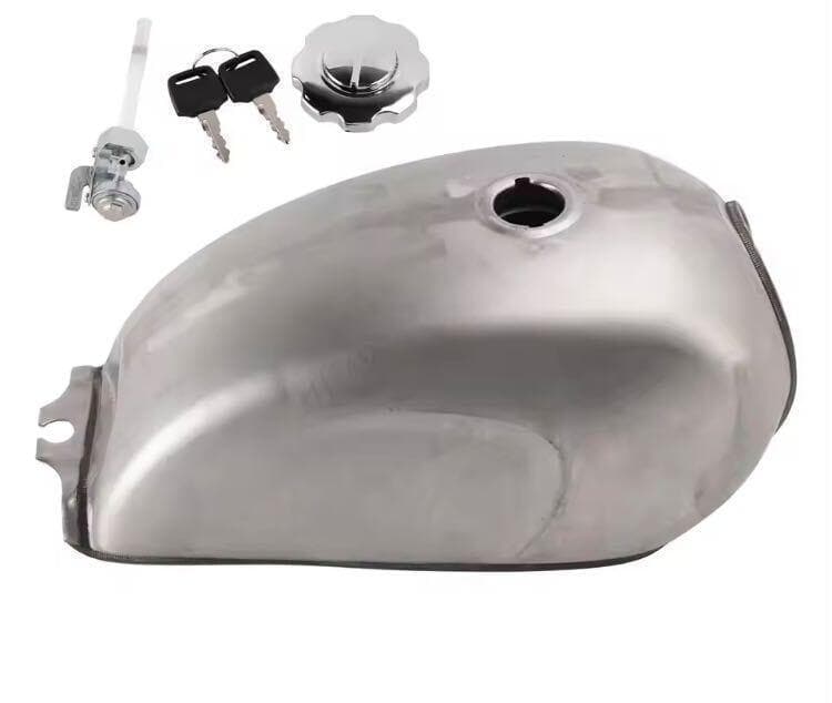 9L 汎用 ガソリンタンク 未塗装 タンクキャップ＆フューエルコック＆キーセット