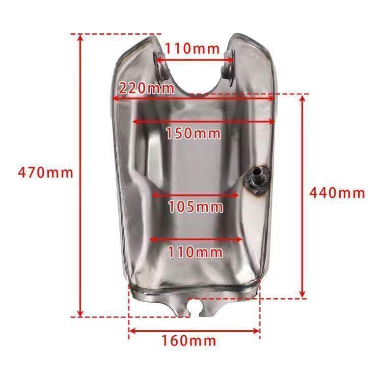 9L 汎用 ガソリンタンク 未塗装 タンクキャップ＆フューエルコック＆キーセット