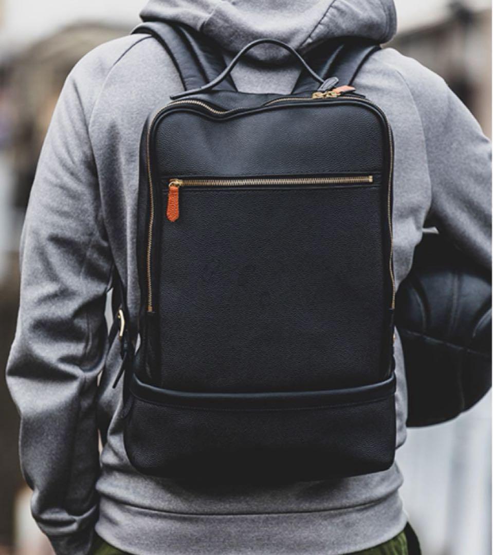 【未使用自宅保管品】ビジネスleather-g バスケ革 リュック