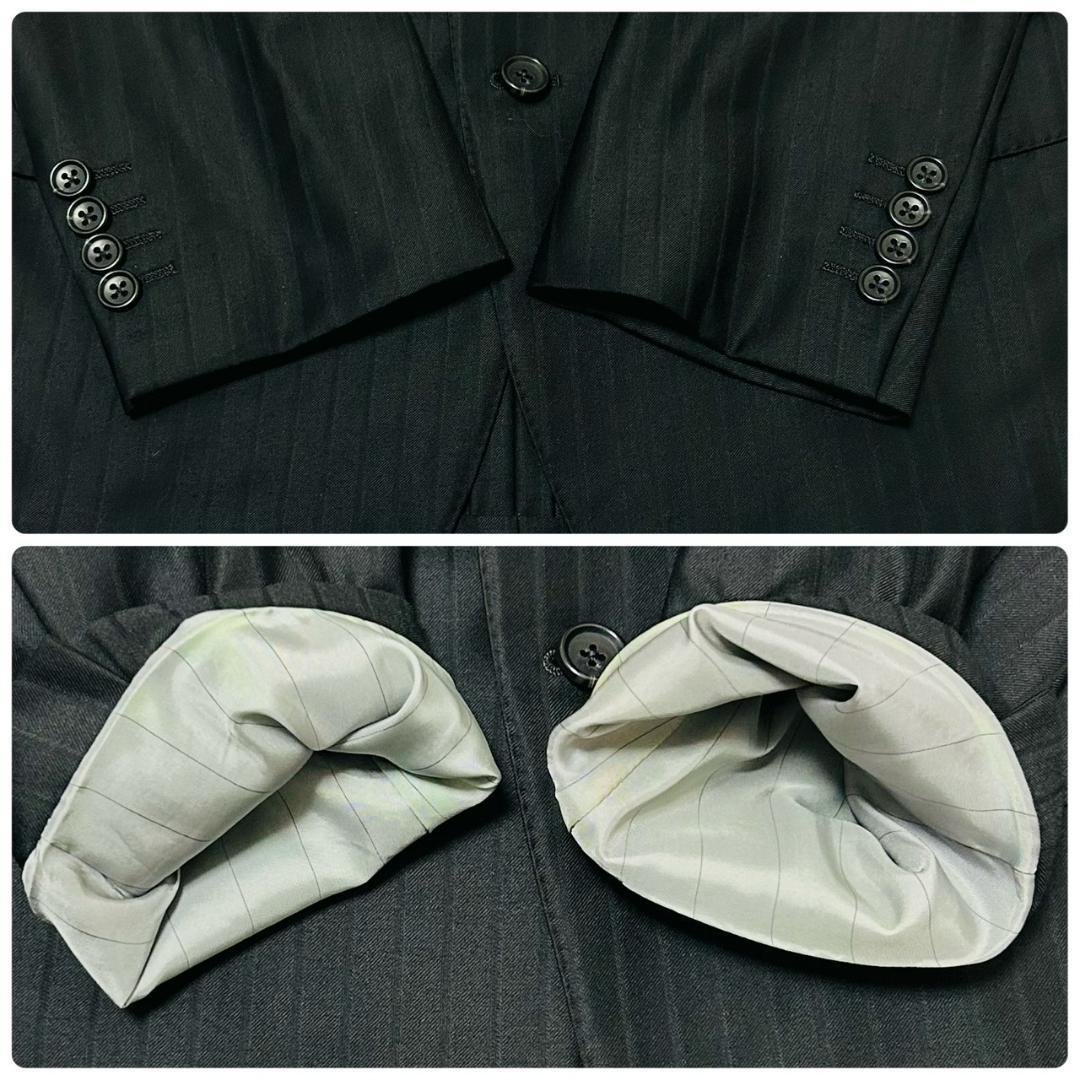 最高級 ロロピアーナ タスマニアン ダーバン スーツ AB6 黒 光沢 ウール