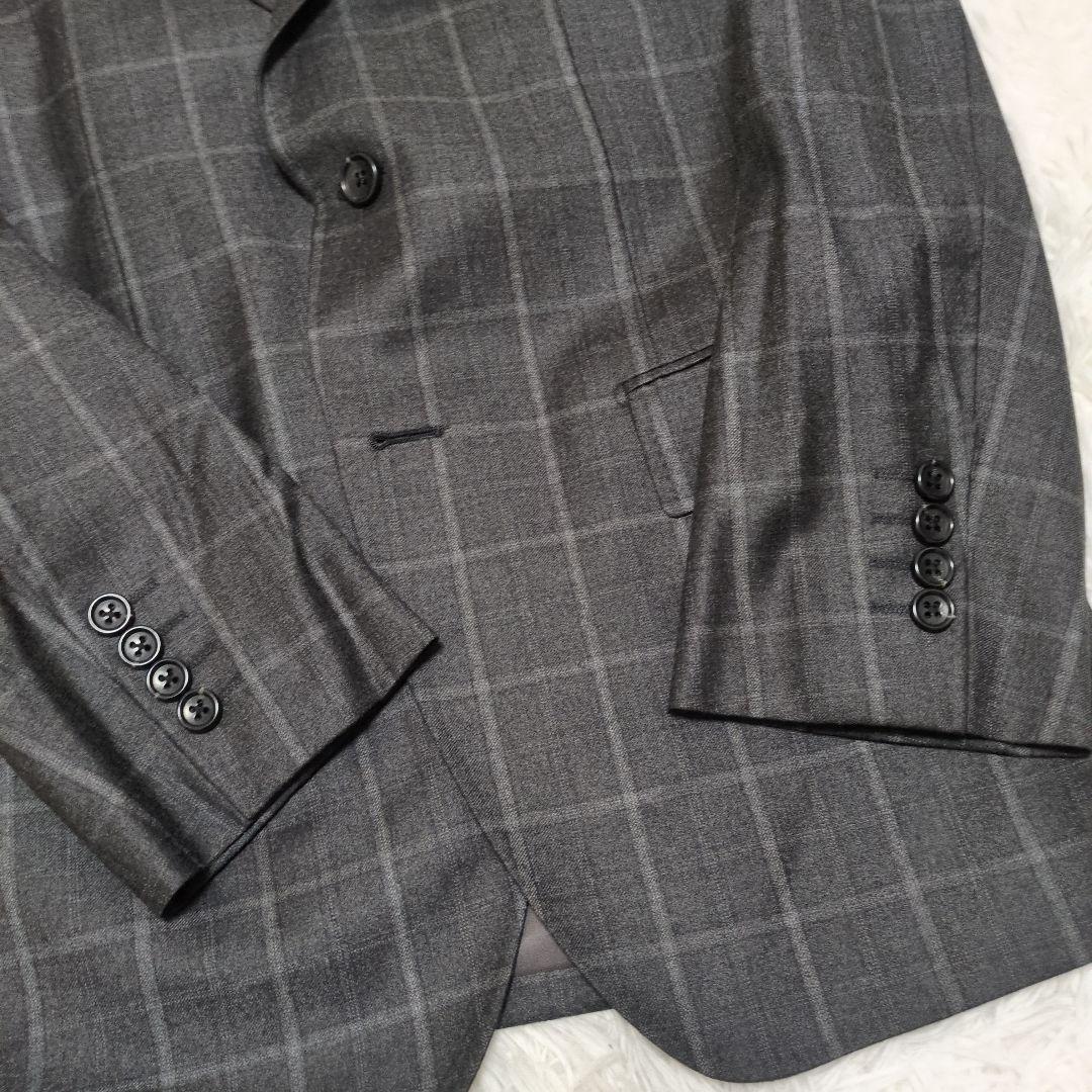 未使用級　ロロピアーナ　ダーバン　テーラードジャケット　ペンチェック　グレー