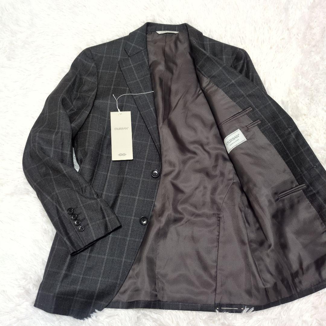 未使用級　ロロピアーナ　ダーバン　テーラードジャケット　ペンチェック　グレー