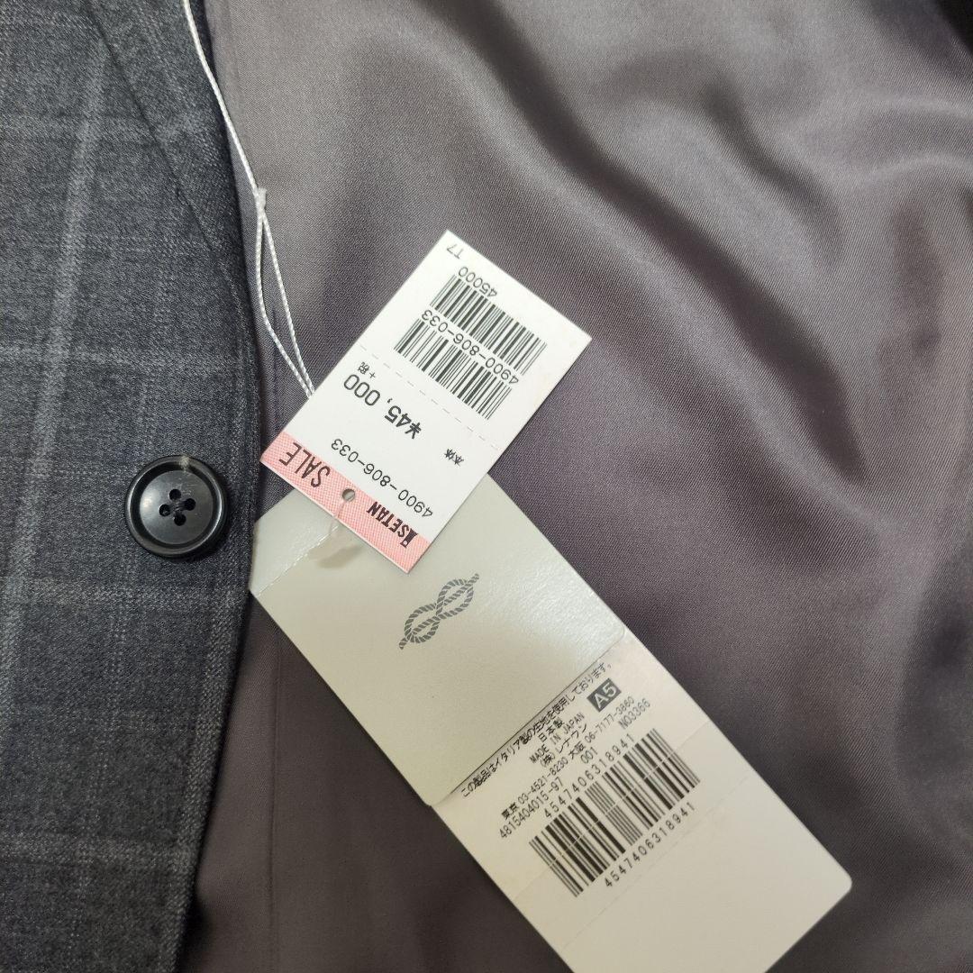 未使用級　ロロピアーナ　ダーバン　テーラードジャケット　ペンチェック　グレー