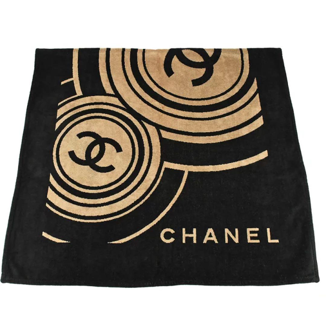 CHANEL タオルケット 黒・ベージュ