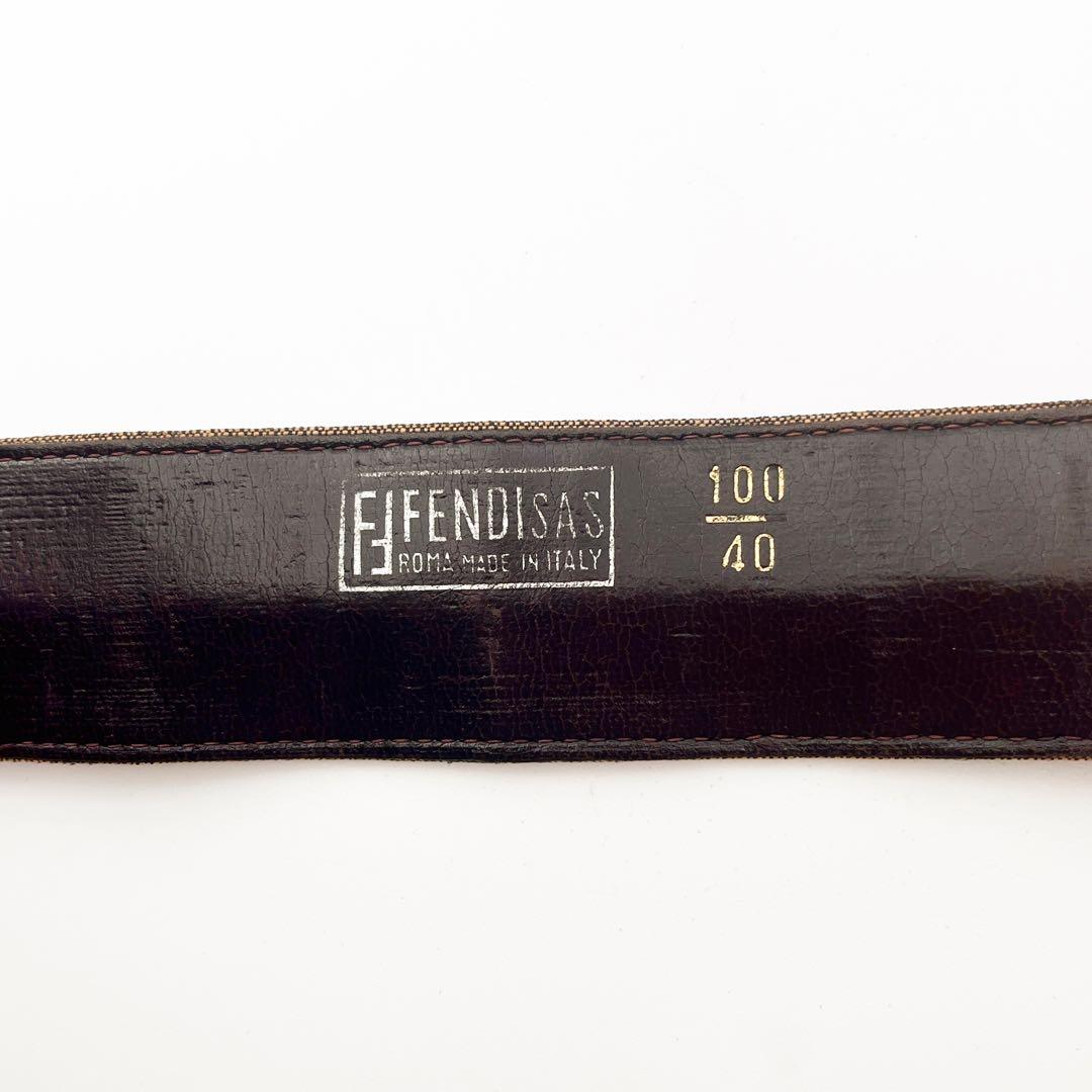 FENDI フェンディ ベルト ロゴバックル レザー ズッカ柄 FFロゴ 茶系