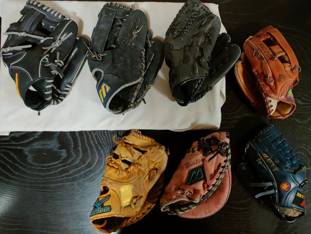 野球グローブ７個まとめ売り　MIZUNOミズノ　ZETT ナイキ　FALCON