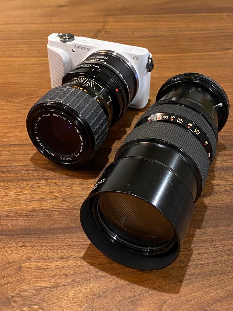 Sony α NEX-3Nミラーレス一眼 オールドレンズ　標準ズームと望遠付