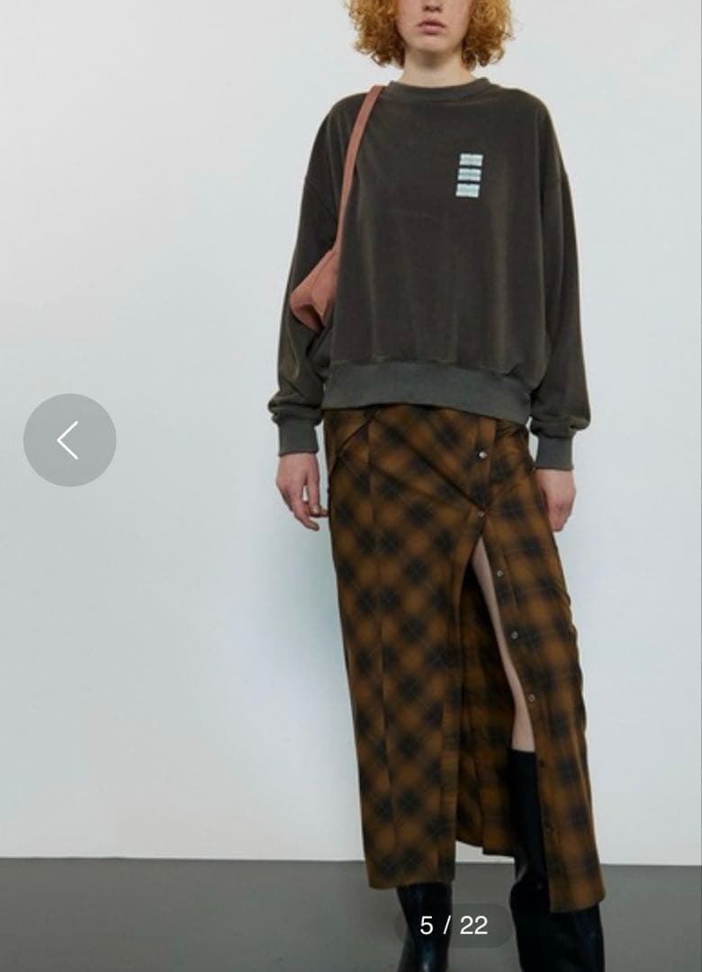 MAISON SPECIAL ボタンスリットチェックキャミワンピース　ブラウン