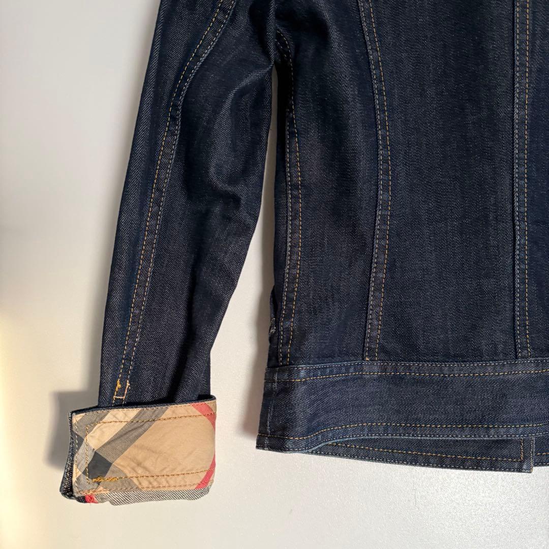 廃盤 美品　バーバリーロンドン　デニムジャケット ノバチェック裏地 革ロゴ 38