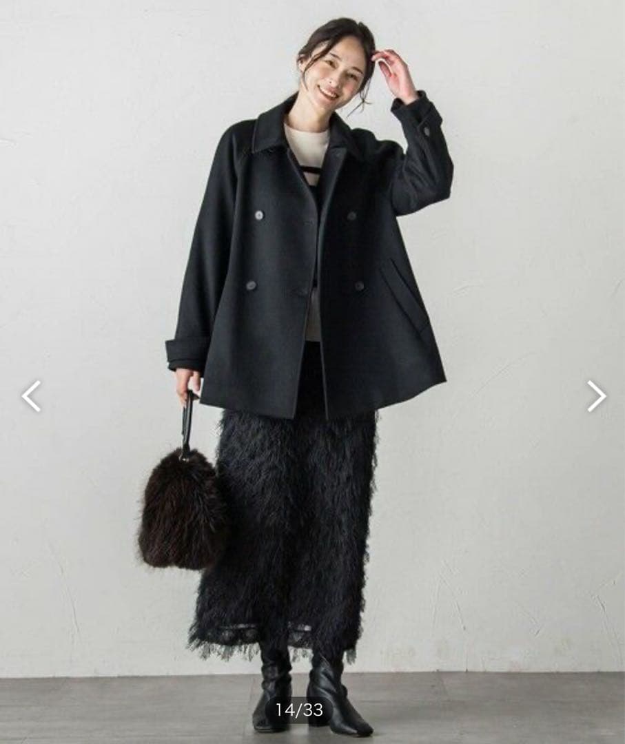 極美品⭐︎ロートレアモン　ネオアルティウールショートコート　ピーコート　36 黒