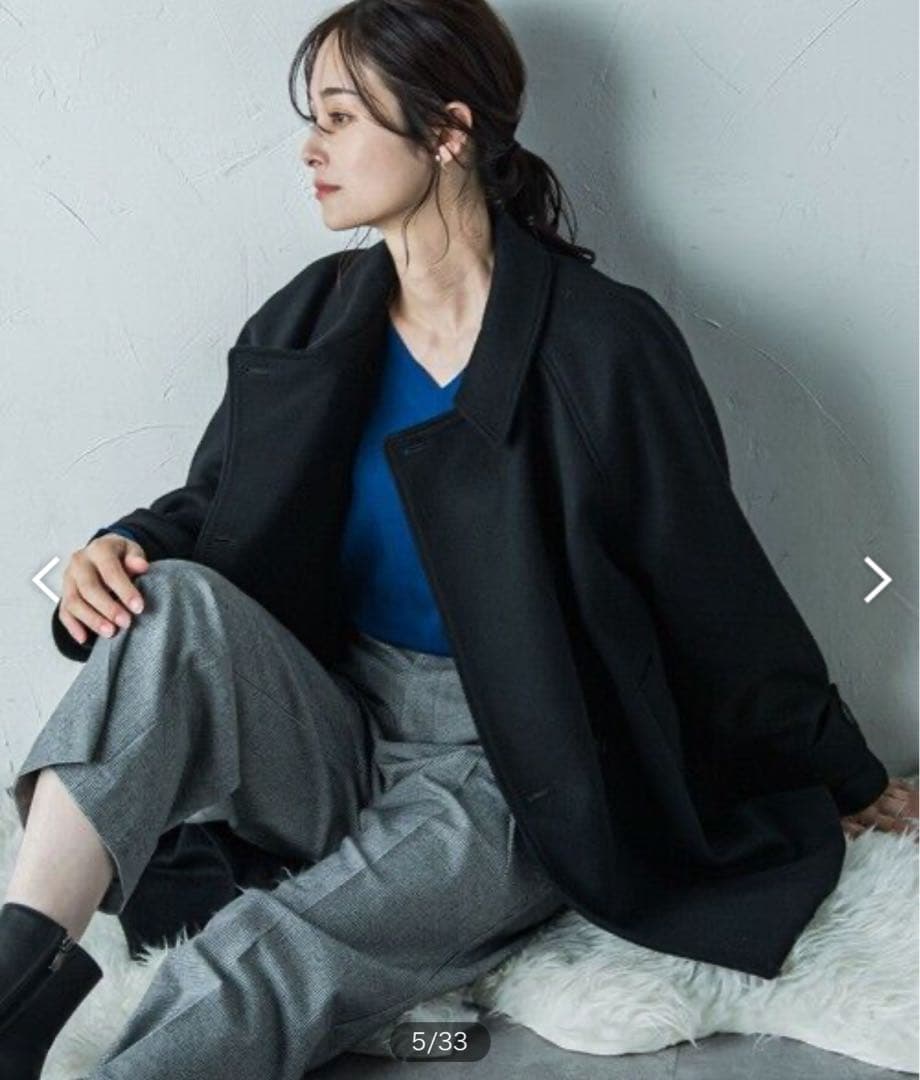 極美品⭐︎ロートレアモン　ネオアルティウールショートコート　ピーコート　36 黒