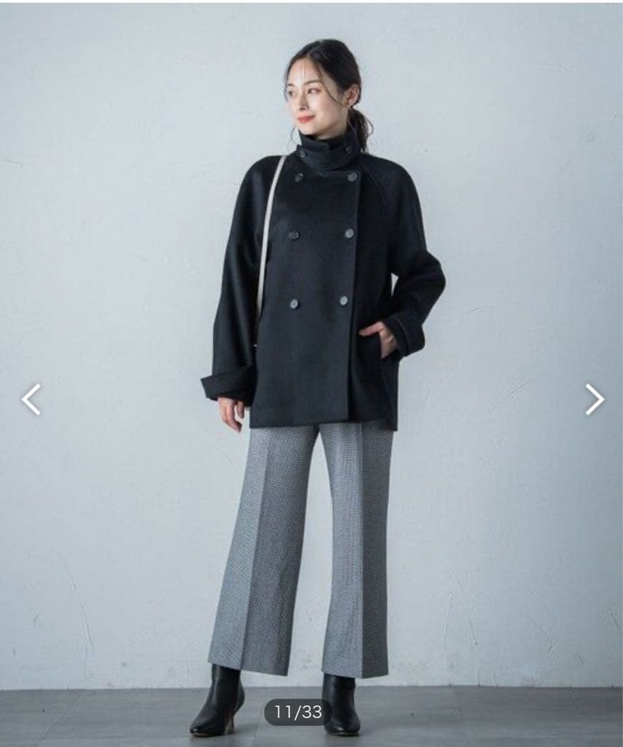 極美品⭐︎ロートレアモン　ネオアルティウールショートコート　ピーコート　36 黒