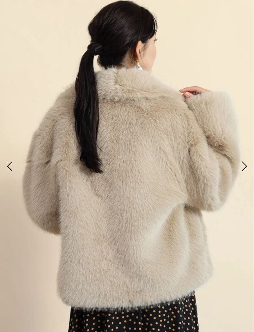 美品FENNELエコファーボリュームジャケット