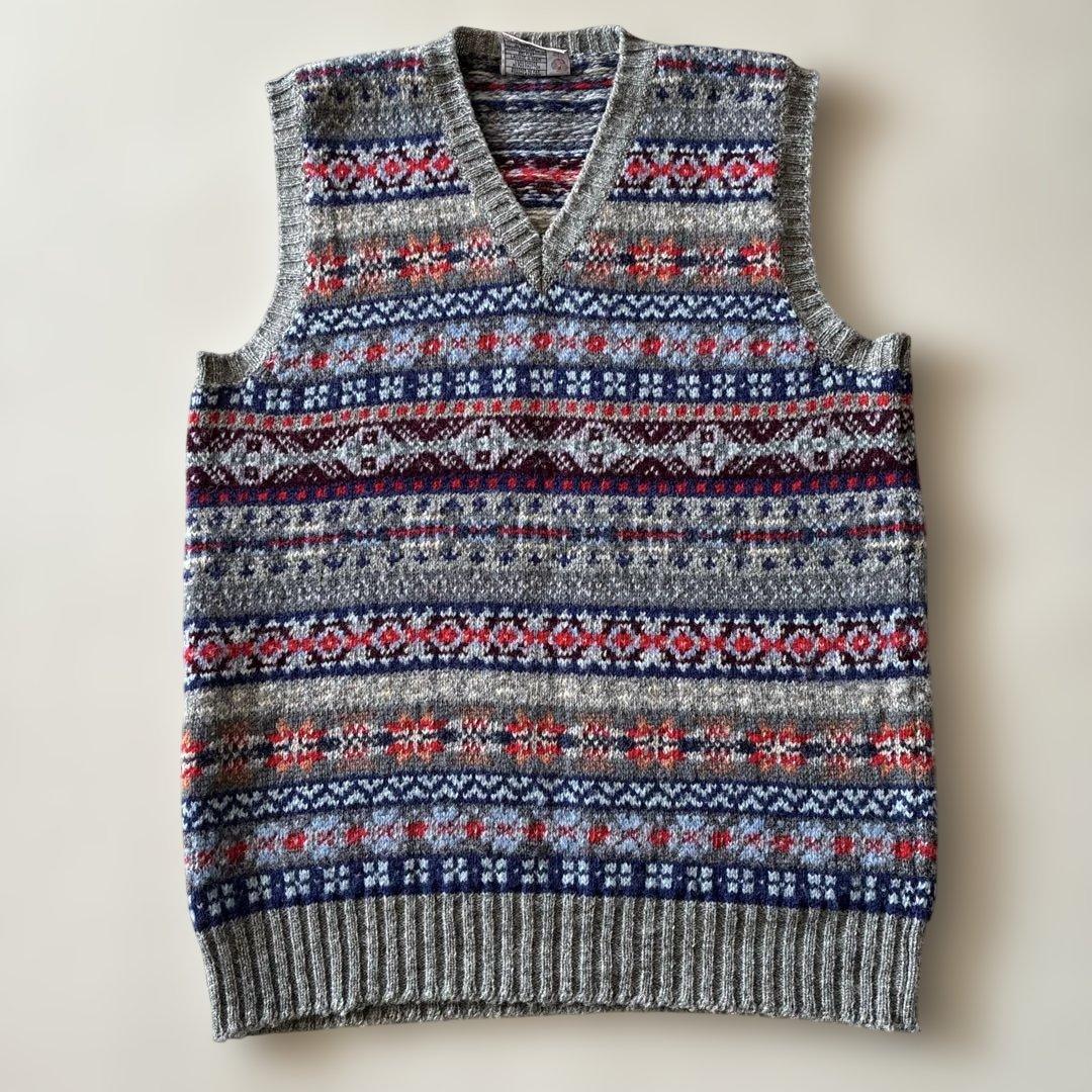 Jamieson's フェアアイル柄ウールニットベスト　ジャミーソンズ