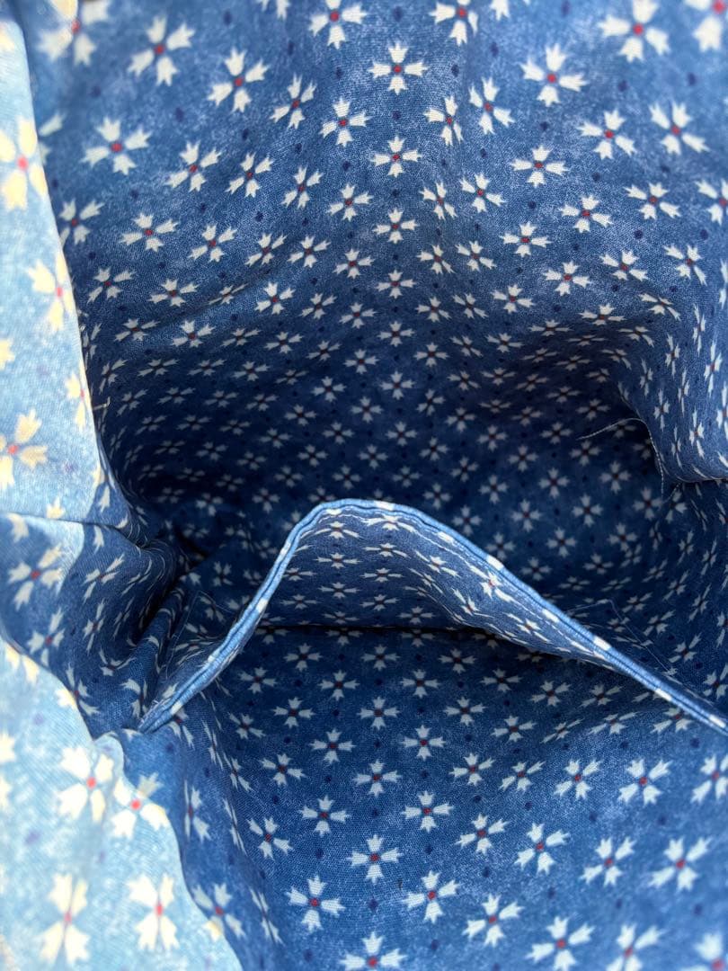 酒屋の印半纏古布リメイク　酒袋も利用　刺し子　ハンドメイドトートバッグ