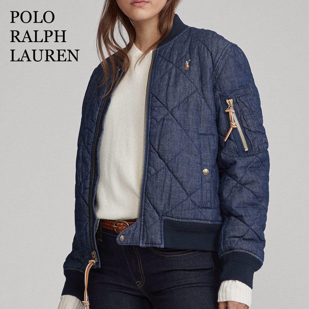 美品 ポロラルフローレン デニムボンバージャケット MA-1 中綿入り ポニー