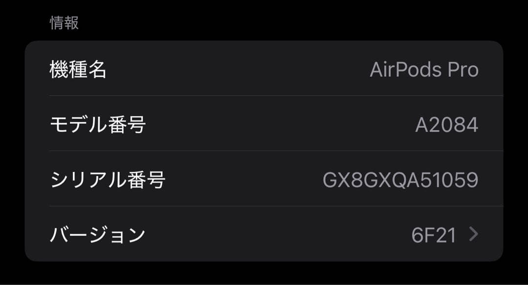 AirPodsPro 第1世代 A2084