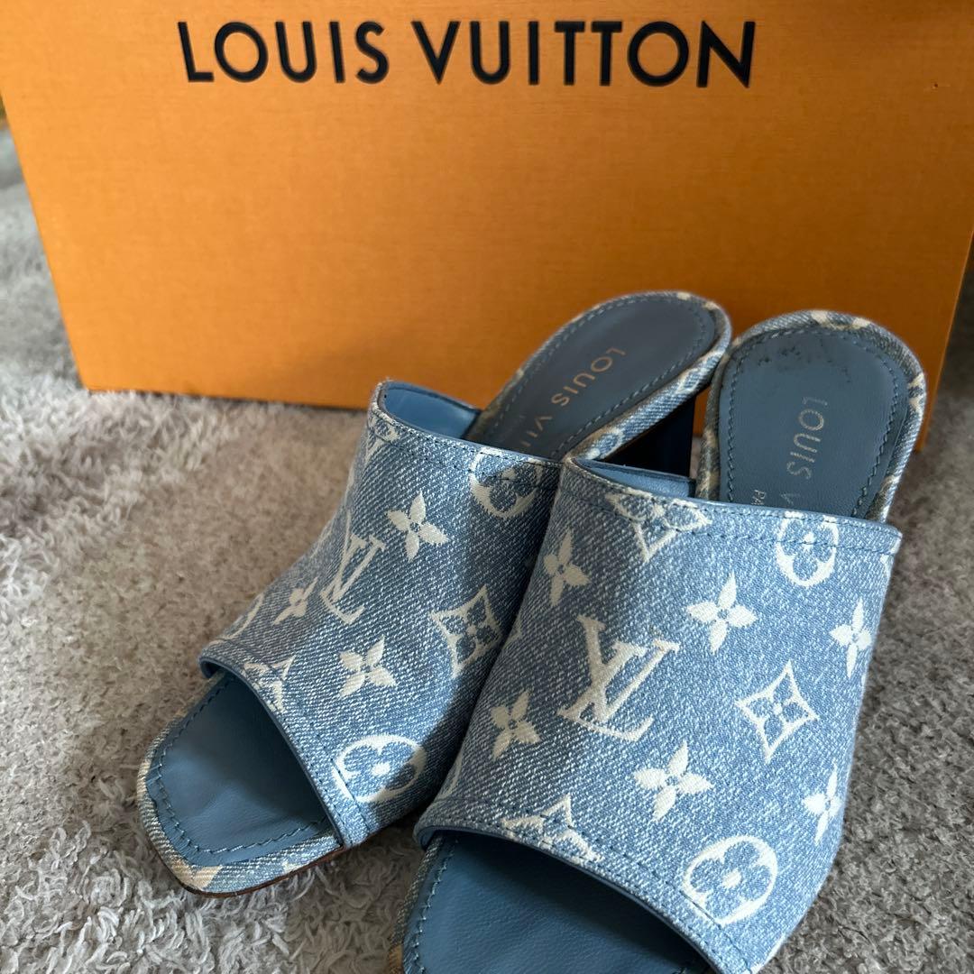 ルイヴィトン サンダル シルエットラインミュール　36 モノグラム　デニム