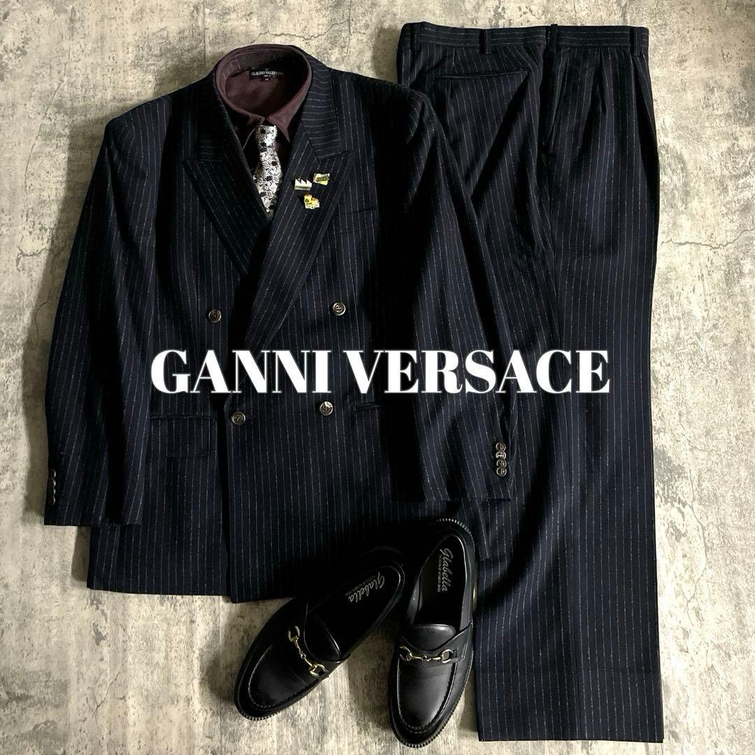 極美品 Apollo特注VERSACE ネクタイ 極上ウール ダブルスーツ