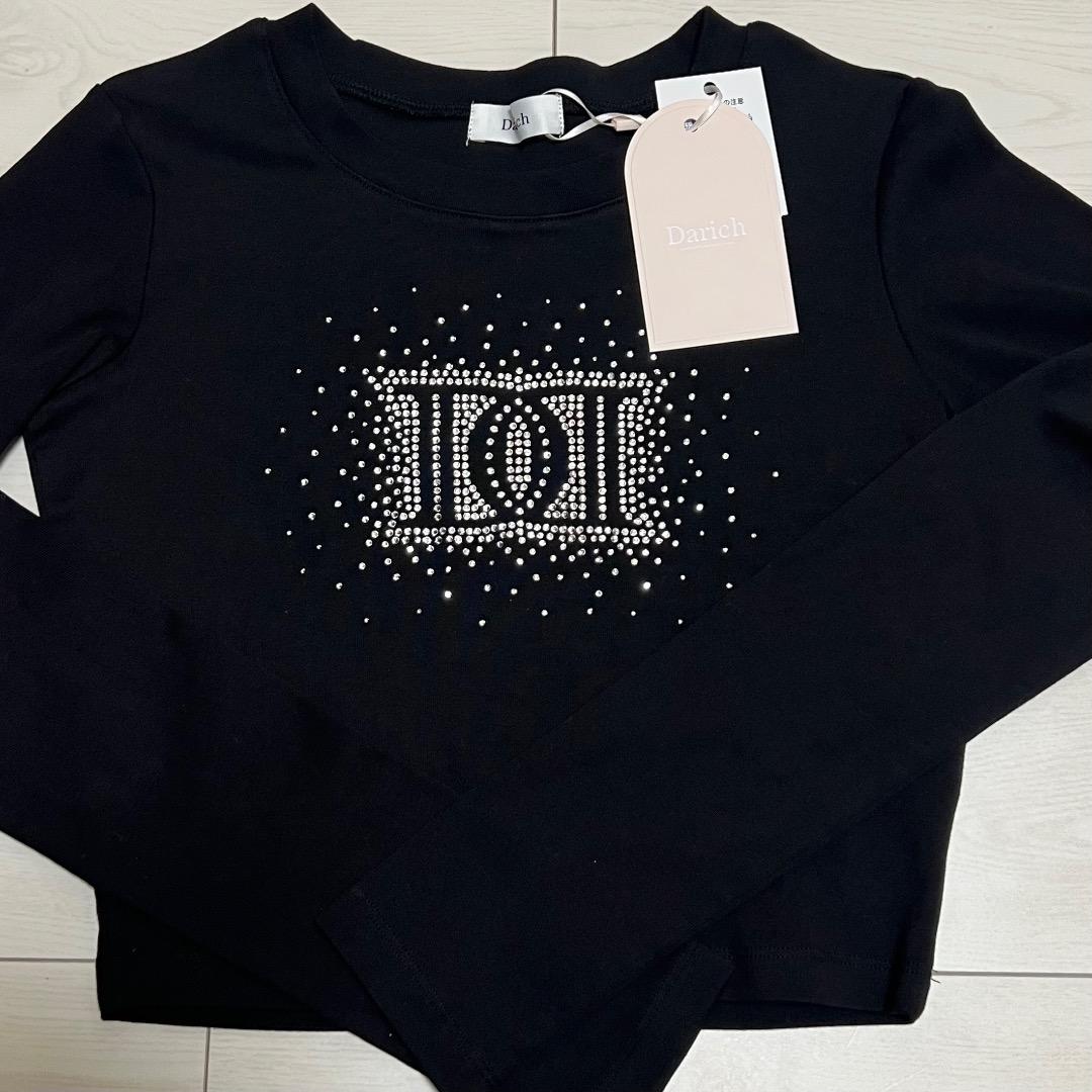 Darich シャイニーDDロゴコンパクトロングTシャツ ブラック