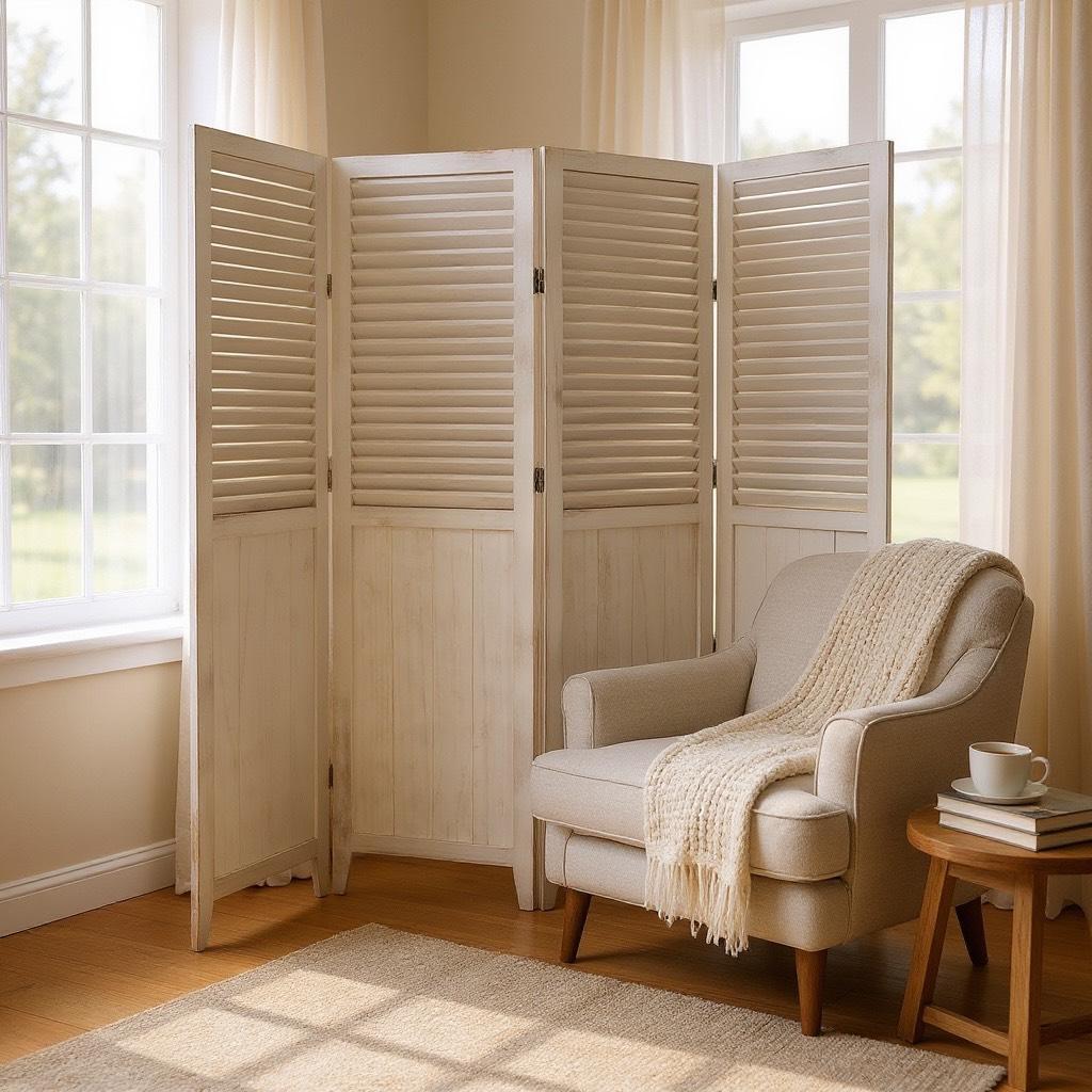 【新品】 シャビーウッド　パーティション　4連　アウトレット