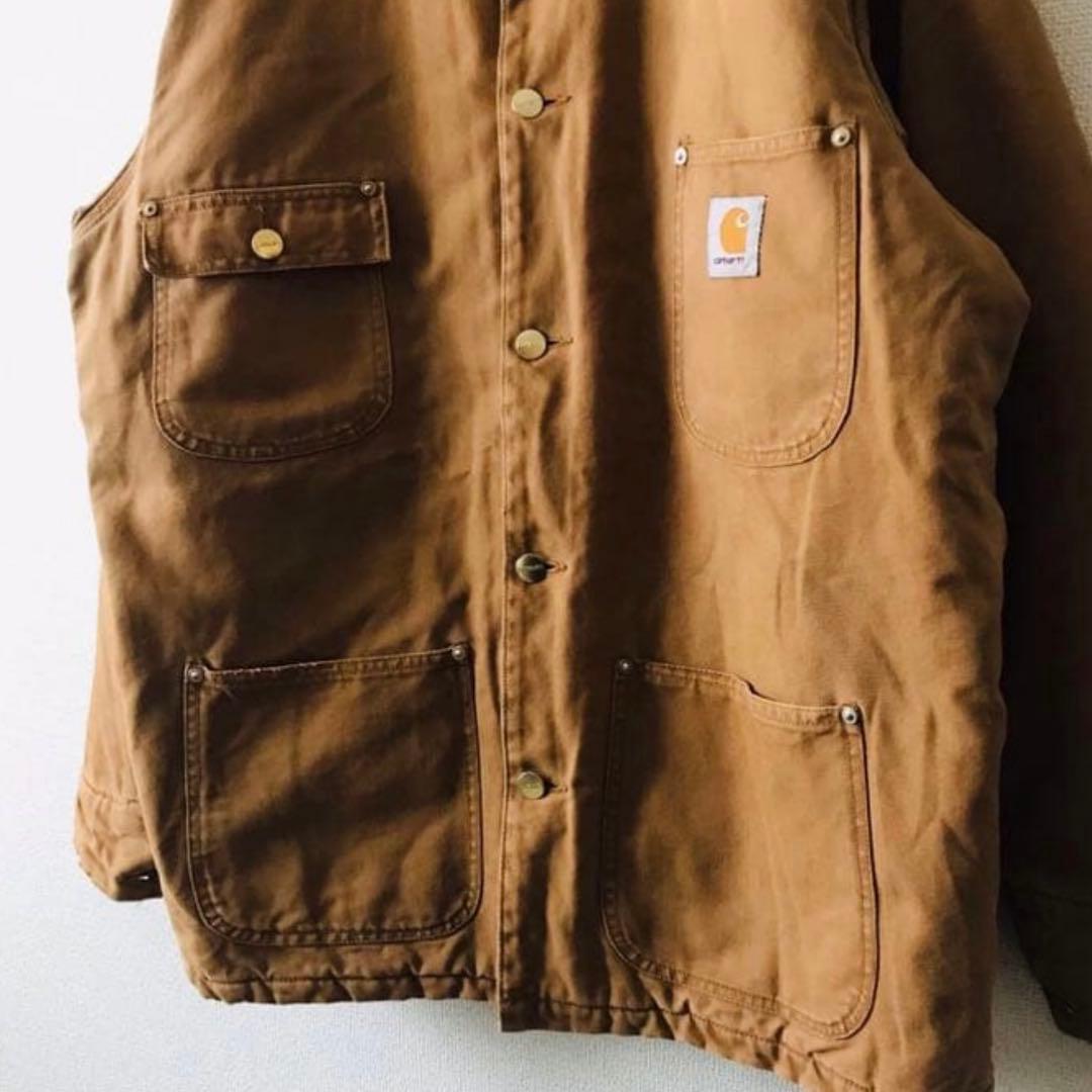 カーハート　カバーオール　キャメル　コーデュロイ襟　L-XL