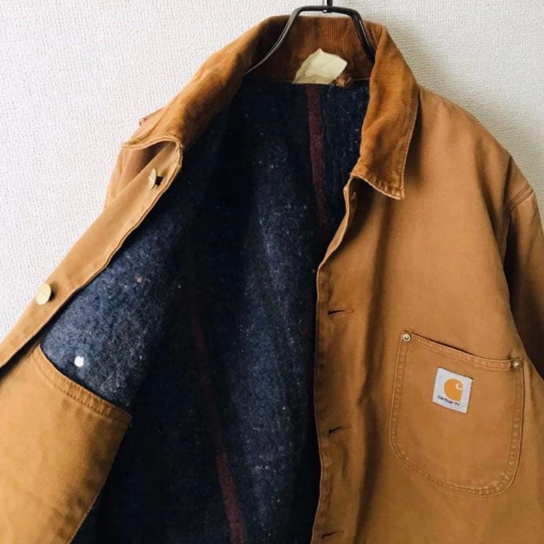 カーハート　カバーオール　キャメル　コーデュロイ襟　L-XL