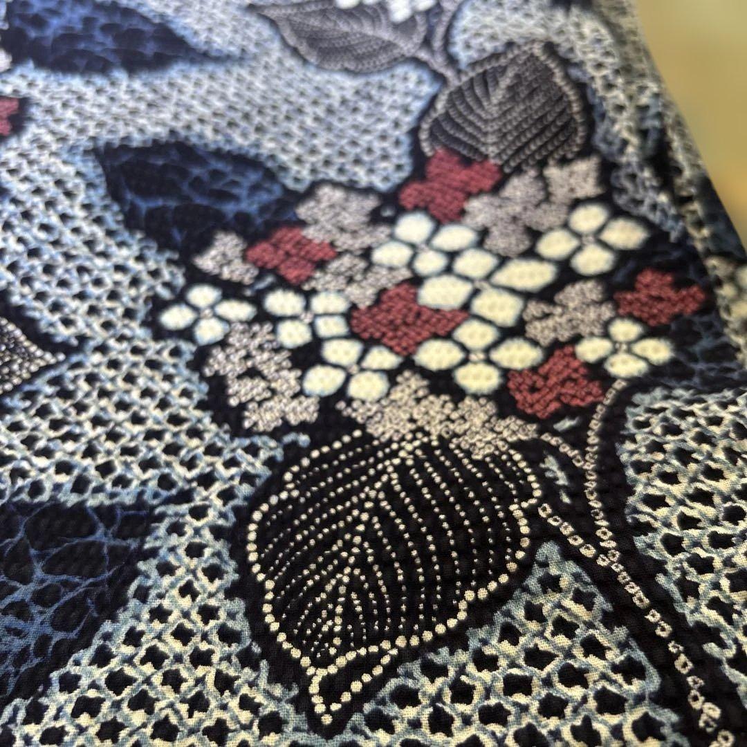 【未使用】手縫い　総絞り　紫陽花柄　浴衣