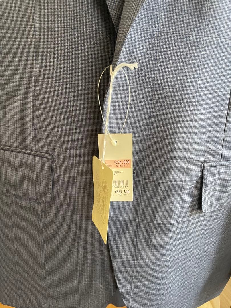 【未使用品　タグ付】ピンなし　ベルベスト　千鳥格子スーツ48