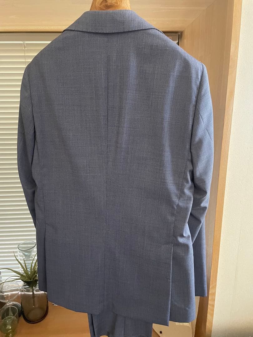 【未使用品　タグ付】ピンなし　ベルベスト　千鳥格子スーツ48