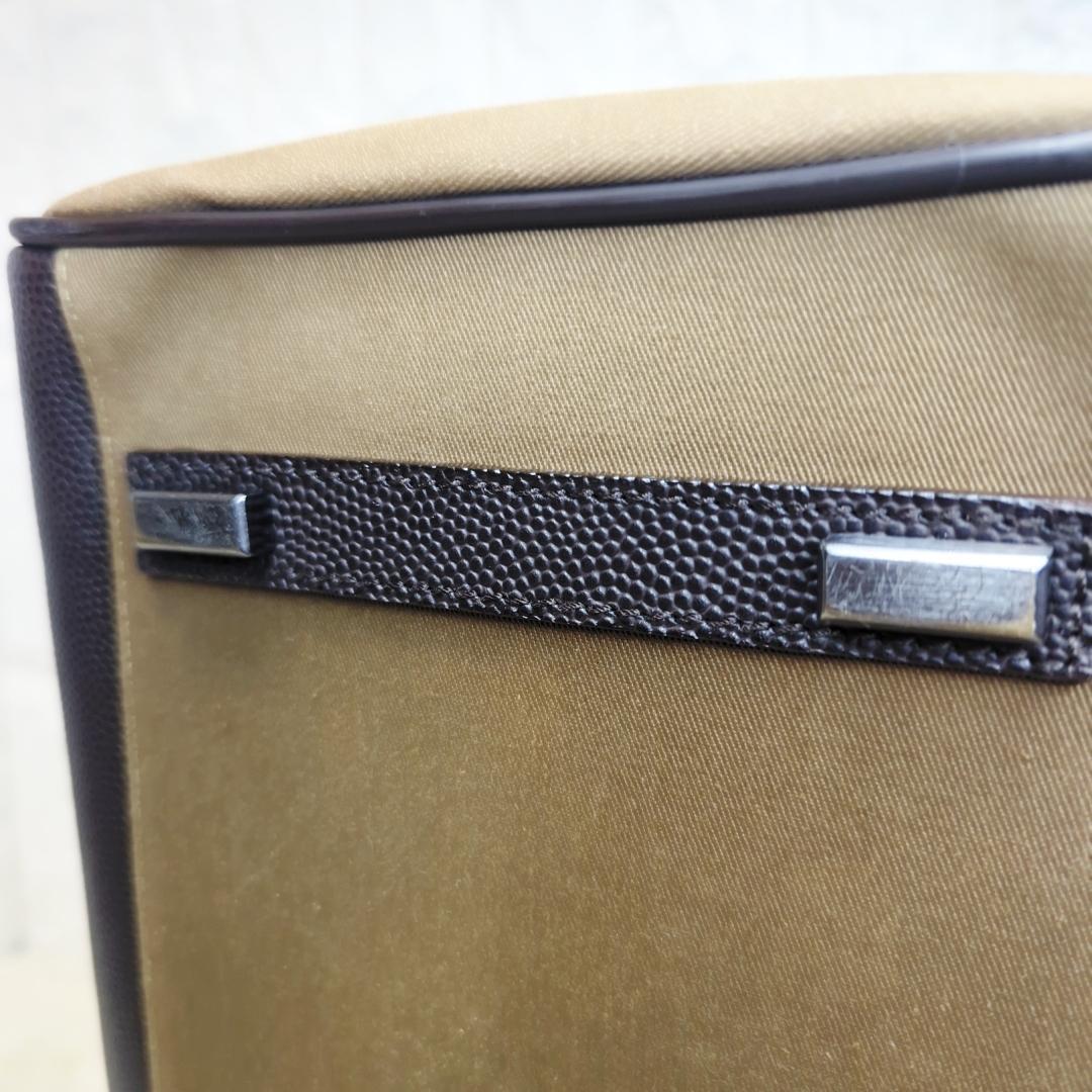 【美品】dunhill キャンバス シボ革 ボストンバッグ 2way 底鋲