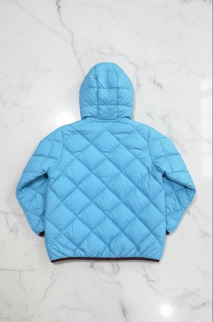 mont-bell ダウンジャケット キルティング　リバーシブル 水色／茶色