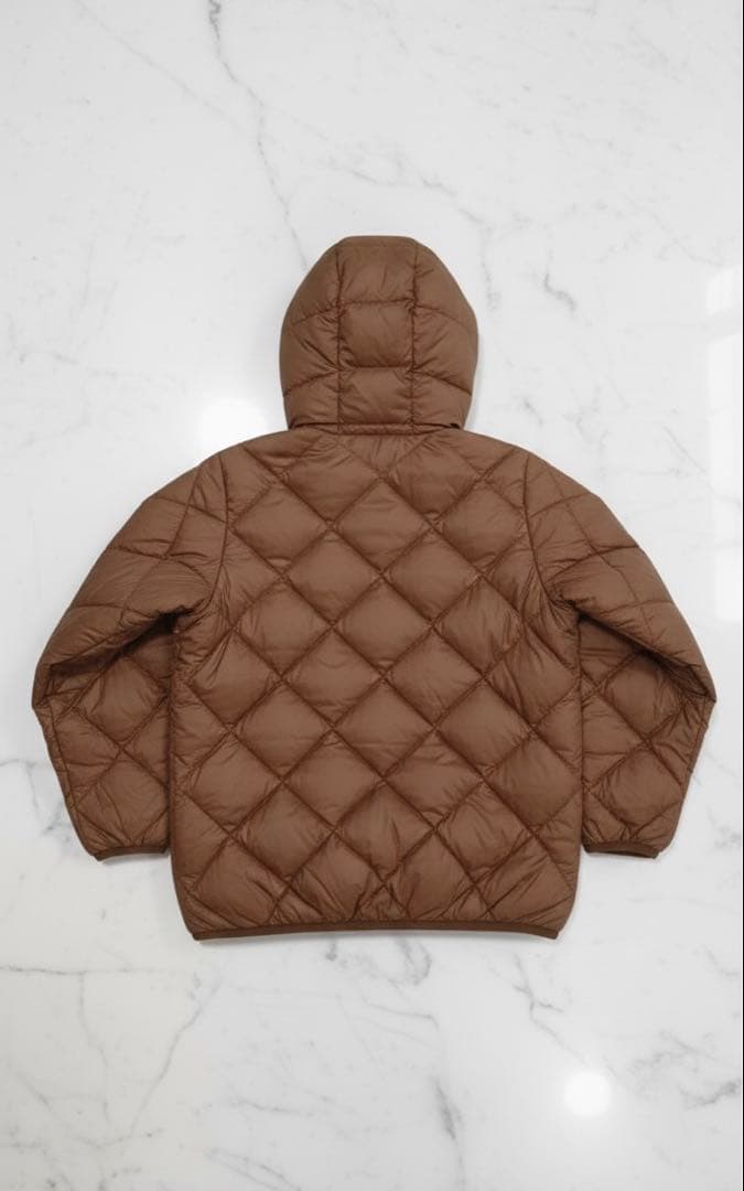 mont-bell ダウンジャケット キルティング　リバーシブル 水色／茶色