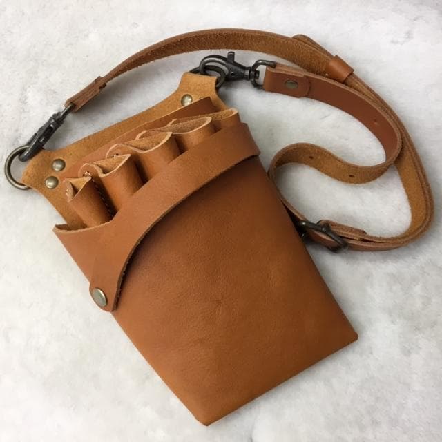 シザーケース　トリマーケース　ハンドメイド　栃木レザー　美容師　トリマー