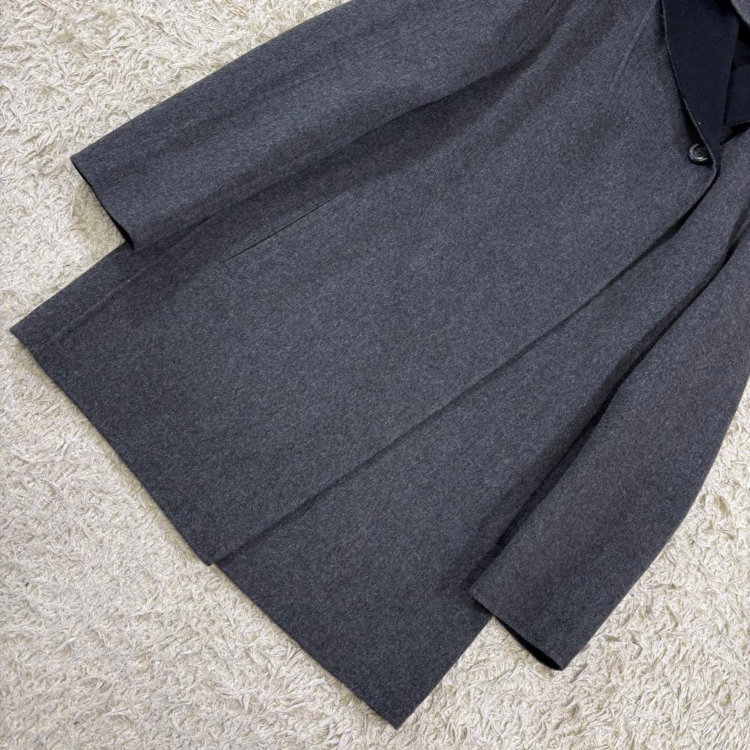 美品　23区　アンゴラ ウール　ポンチョ風　フード　ミドルコート　38