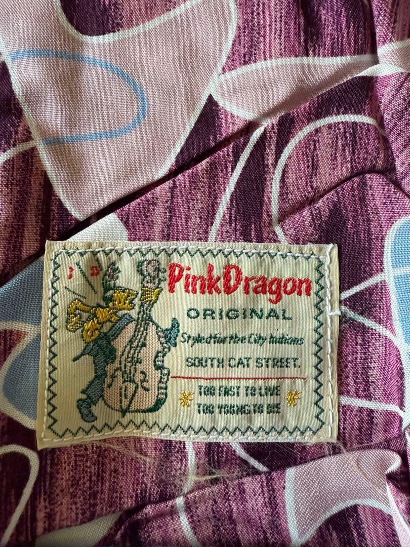 Pink Dragon ピンクドラゴン　クリームソーダ　キドニー柄　シーツ