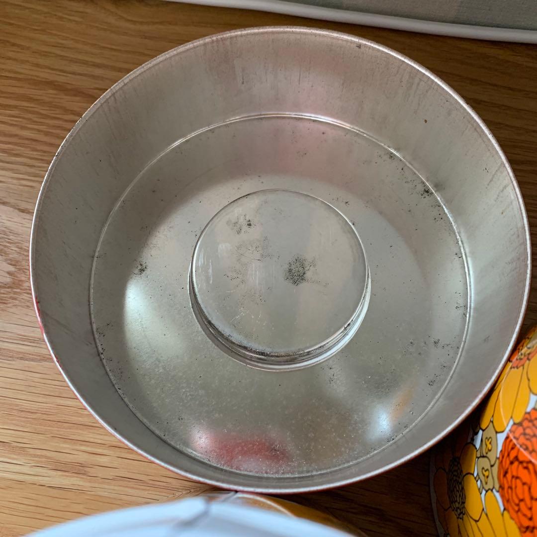 未使用 レア レトロ レトロポップ 4個 入れ子 ティン缶 キャニスター 花柄